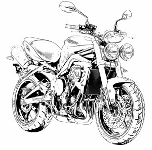 300x297 Motorcycle Drawings Fine Art America - Motorcycle Drawing Images