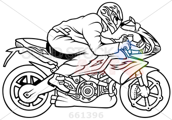 340x236 Stock Illustration Of Vector Black Outline Drawing Of Motorcycle - Motorcycle Drawing Images