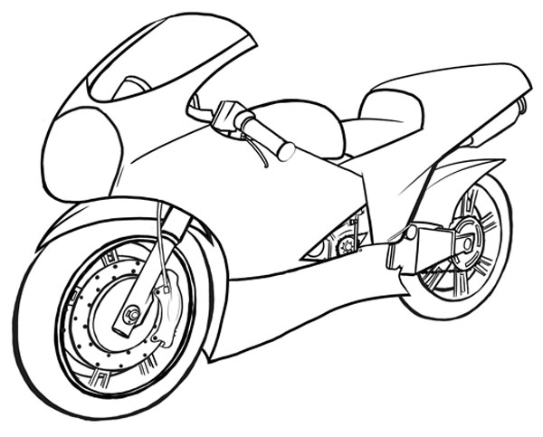 600x483 How To Draw Vehicles Motorcycles - Motorcycle Drawing Images