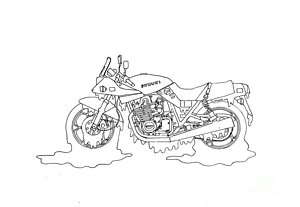 300x207 motorcycle engine drawings fine art america - Motorcycle Engine Drawing