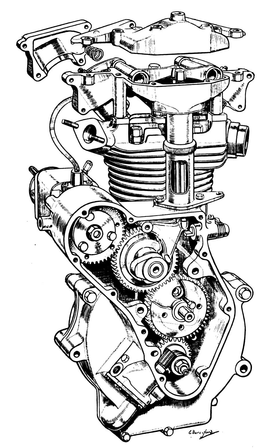 929x1562 The Velobanjogent Pen And Ink Drawings, From Motorcycle - Motorcycle Engine Drawing