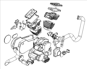 360x288 v twin motorcycle engine model - Motorcycle Engine Drawing