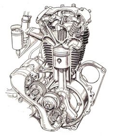 236x280 best motorcycle engine drawings images engineering, motorcycle - Motorcycle Engine Drawing