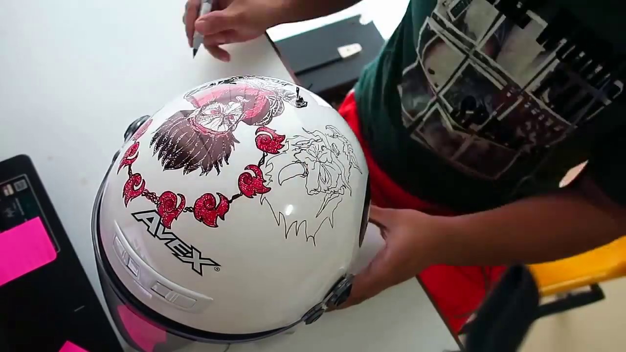 1280x720 Cool Helmet Drawing - Motorcycle Helmet Drawing