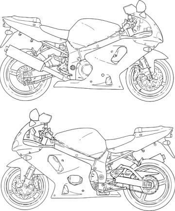 360x435 Drawing Motorcycle Line Transparent Png Clipart Free Download - Motorcycle Line Drawing