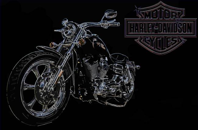650x429 Harley Davidson Motorcycle Line Drawing In Color - Motorcycle Line Drawing
