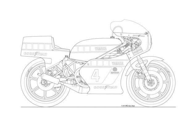 635x423 motorcycle line drawing blueprints - Motorcycle Line Drawing