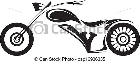 450x201 vector silhouette of classic motorcycle moto icon vector - Motorcycle Line Drawing