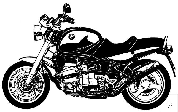 600x378 Bmw Line Drawing - Motorcycle Line Drawing