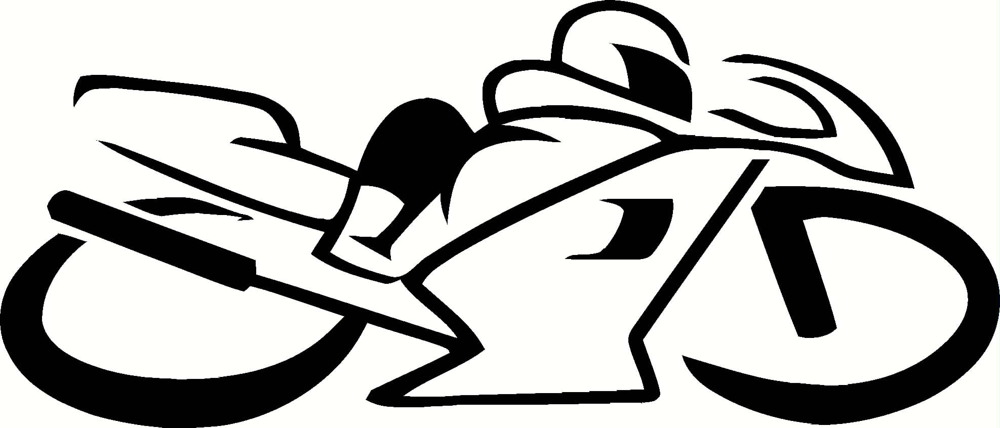 1975x846 Motorcycle Outline Cliparts - Motorcycle Outline Drawing