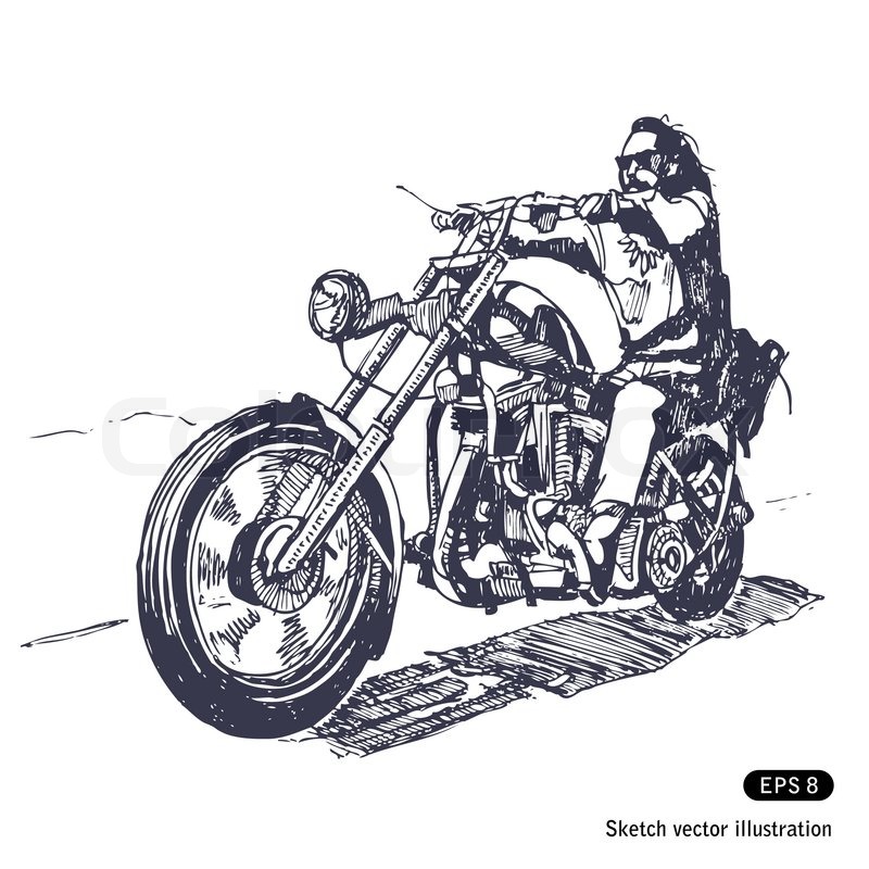 800x800 rider on a chopper stock vector colourbox - Motorcycle Rider Drawing