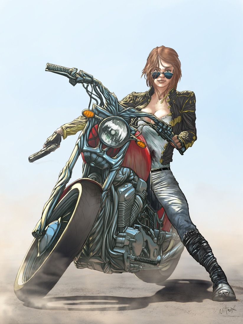 823x1100 motorcycle artwork - Motorcycle Rider Drawing