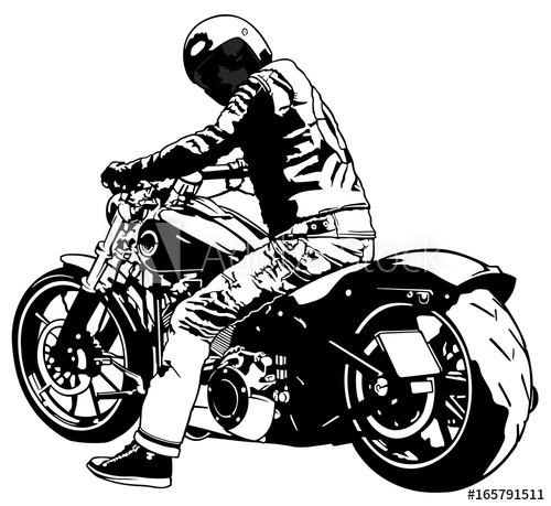 500x459 bike and rider - Motorcycle Rider Drawing