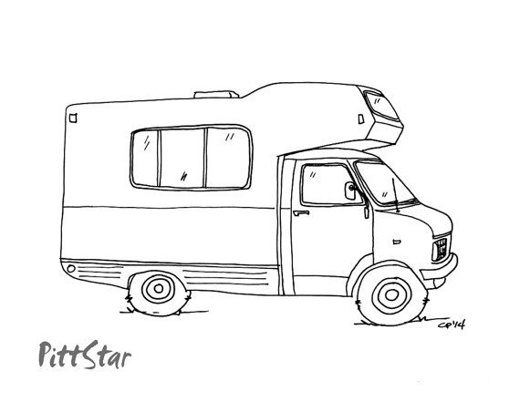 Motorhome Drawing at PaintingValley.com | Explore collection of ...