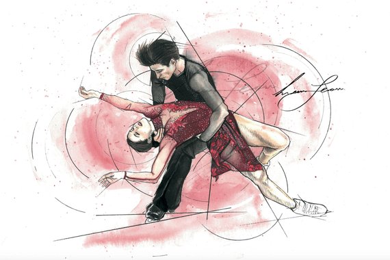 570x380 moulin rouge tessa virtue and scott moir signed print etsy - Moulin Rouge Drawing