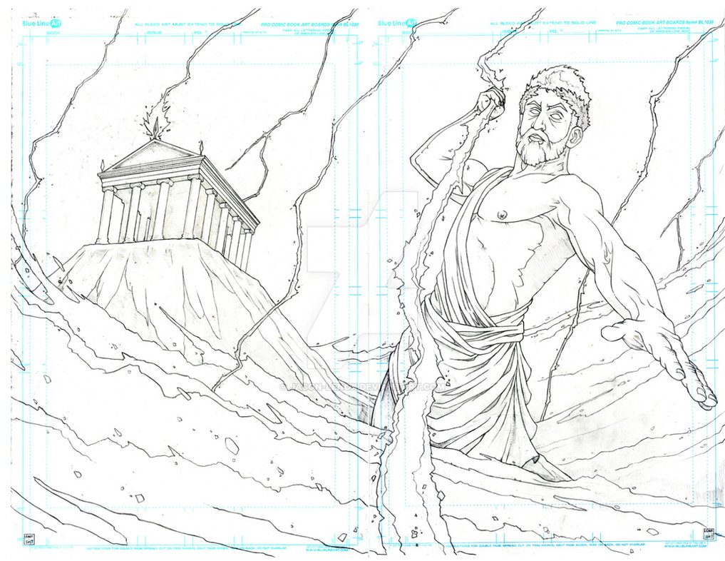 1017x786 zeus - Mount Olympus Drawing