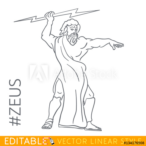 500x500 zeus king of the gods, ruler mount olympus, and god the sky - Mount Olympus Drawing