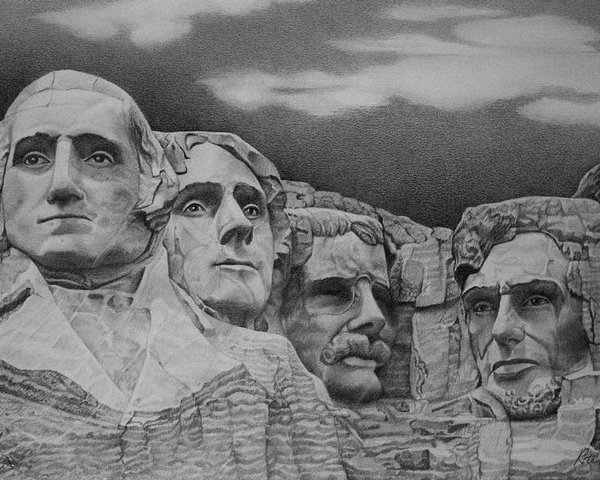600x480 mt rushmore poster - Mount Rushmore Drawing