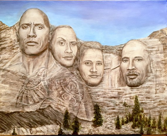 570x466 mt rushmore with dwayne the rock johnson x etsy - Mount Rushmore Drawing