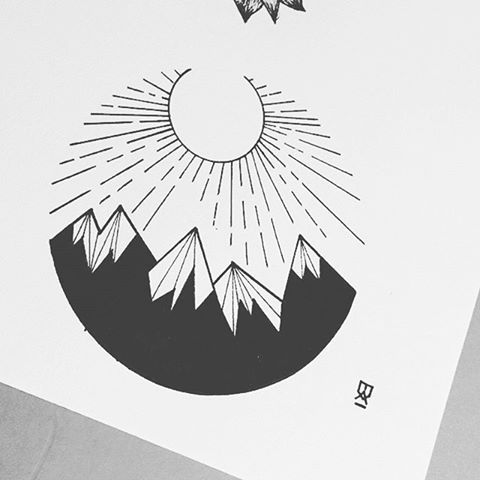480x480 image result for mountain and sun tattoo minimalist favorite - Mountain And Sun Drawing