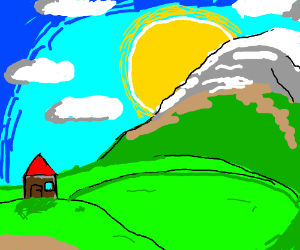 300x250 mountain + sun drawing - Mountain And Sun Drawing