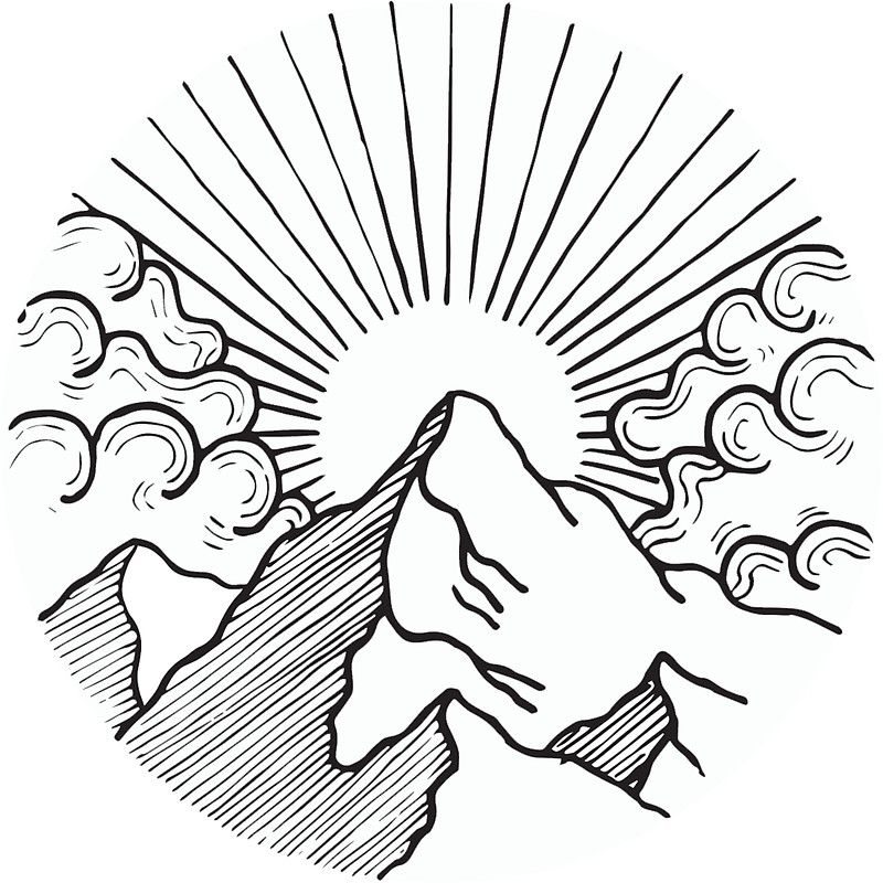Mountain And Sun Drawing at Explore collection of
