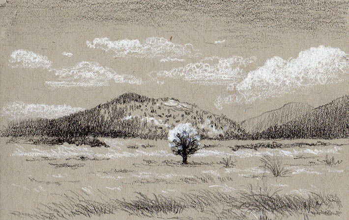 710x449 how to draw mountains in easy steps - Mountain And Trees Drawing