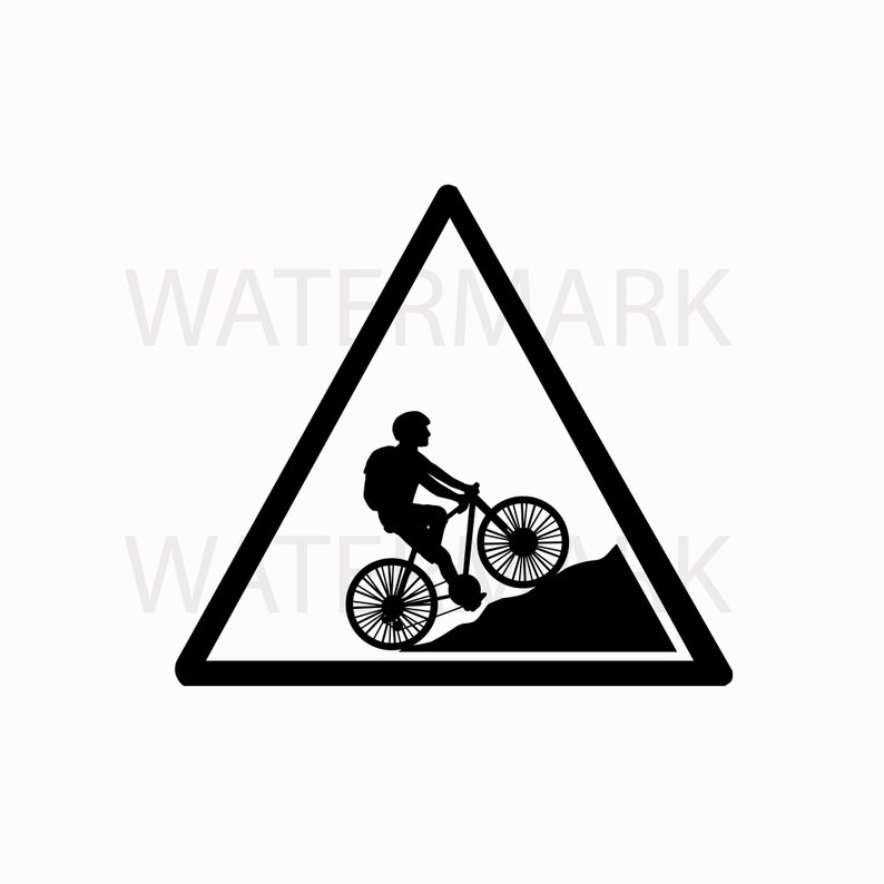 794x794 Bike Sign Mountain Bike Bike Club Triangle Design Etsy - Mountain Bike Drawing