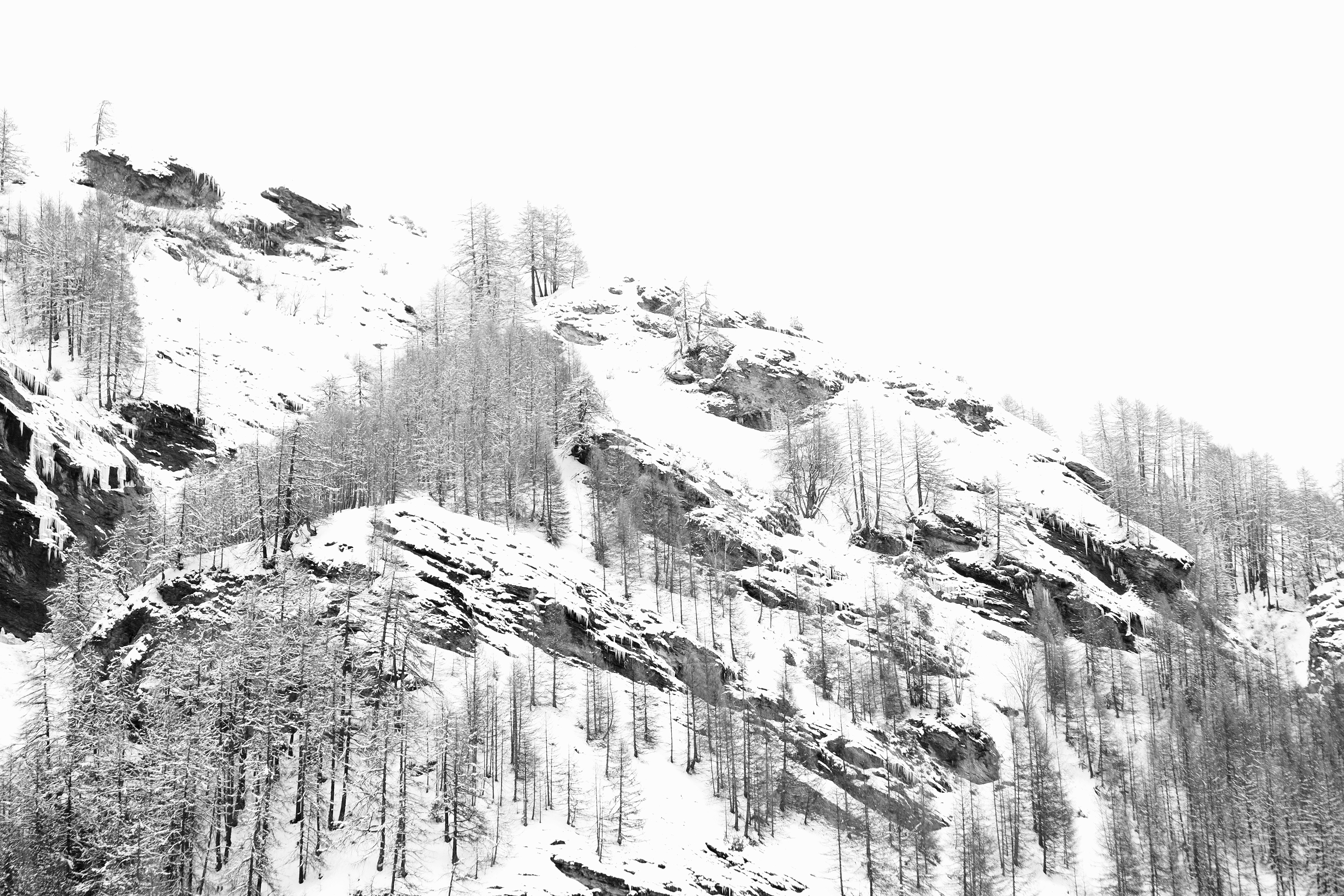 4896x3264 Free Images Mountain, Snow, Winter, Black And White, Sketch - Mountain Black And White Drawing