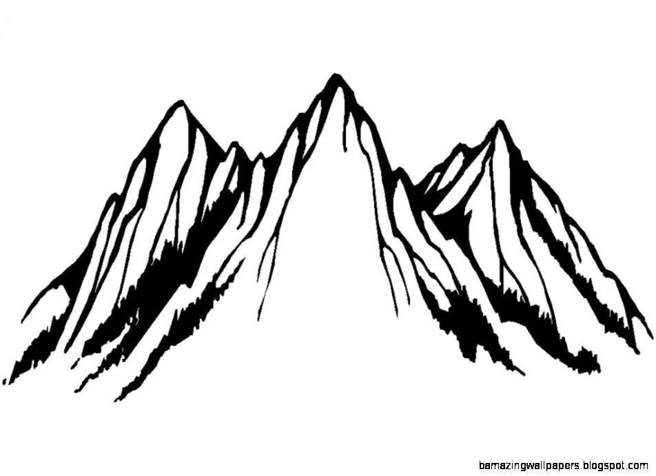 952x691 mountains drawing black and white amazing wallpapers - Mountain Black And White Drawing