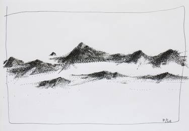375x260 Mountains Drawing - Mountain Black And White Drawing