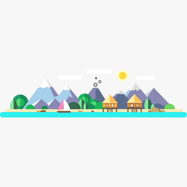 650x651 cartoon mountain and house, cartoon clipart, cartoon drawing - Mountain Cartoon Drawing