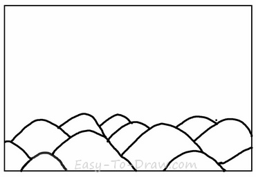 370x256 how to draw cartoon moon above the mountains for kids easy - Mountain Cartoon Drawing