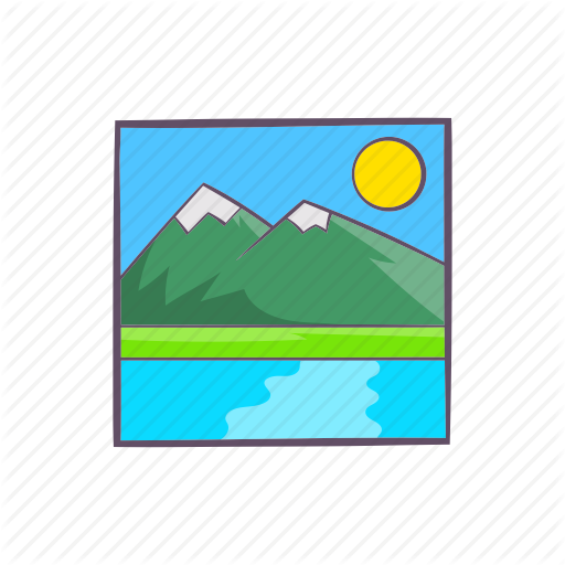 512x512 cartoon, drawing, landscape, mountain, nature, outdoor, sign icon - Mountain Cartoon Drawing