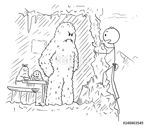 500x435 cartoon stick figure drawing of mountain climber, alpinist - Mountain Climbing Drawing