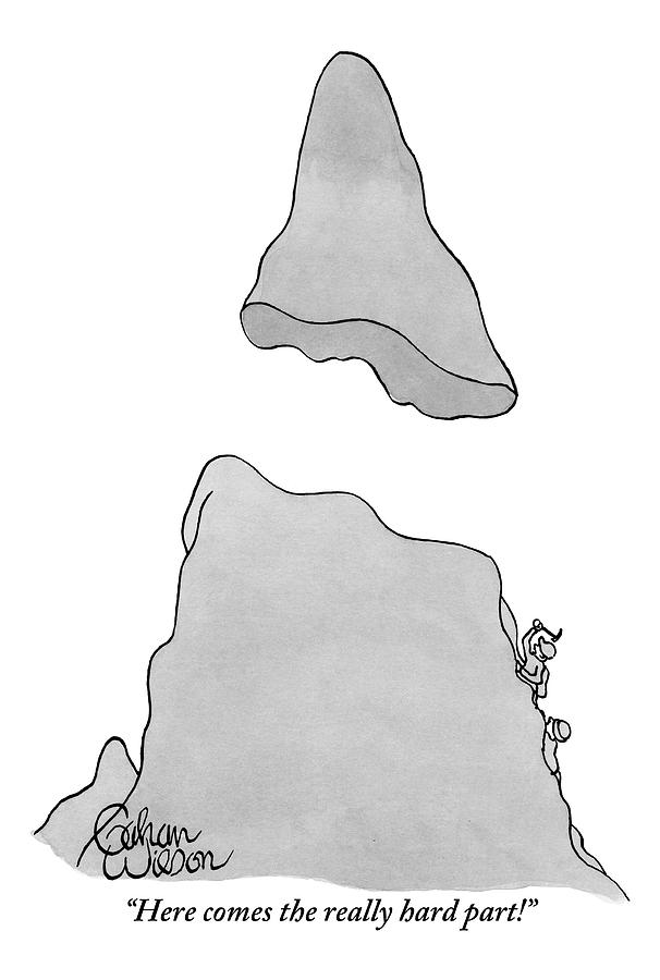 606x900 two mountain climbers are seen climbing drawing - Mountain Climbing Drawing