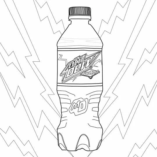 540x540 mountain dew coloring - Mountain Dew Bottle Drawing