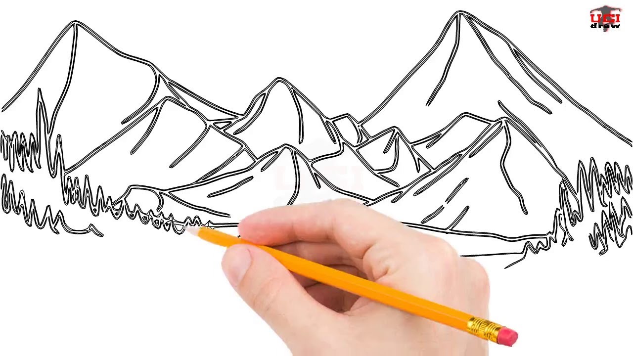 1280x720 how to draw mountains step - Mountain Drawing