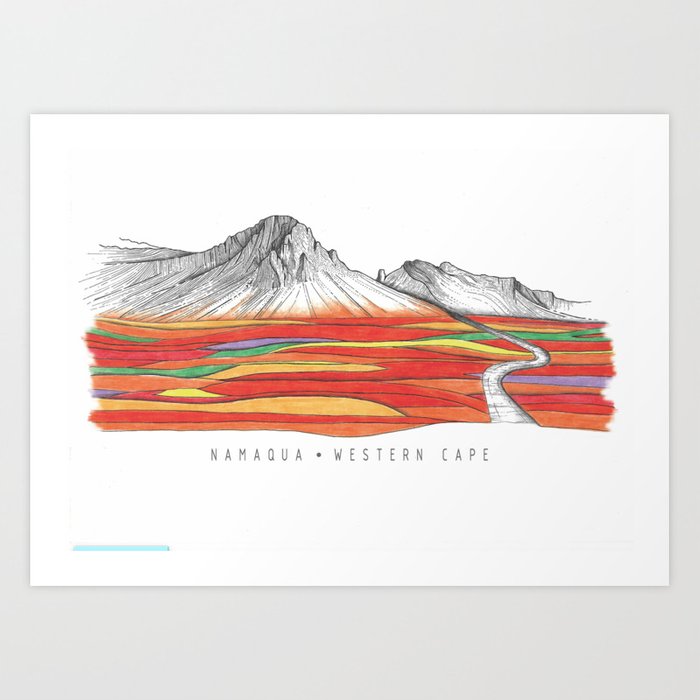 700x700 mountain landscape contemporary art, mountain drawing, modern art - Mountain Drawing