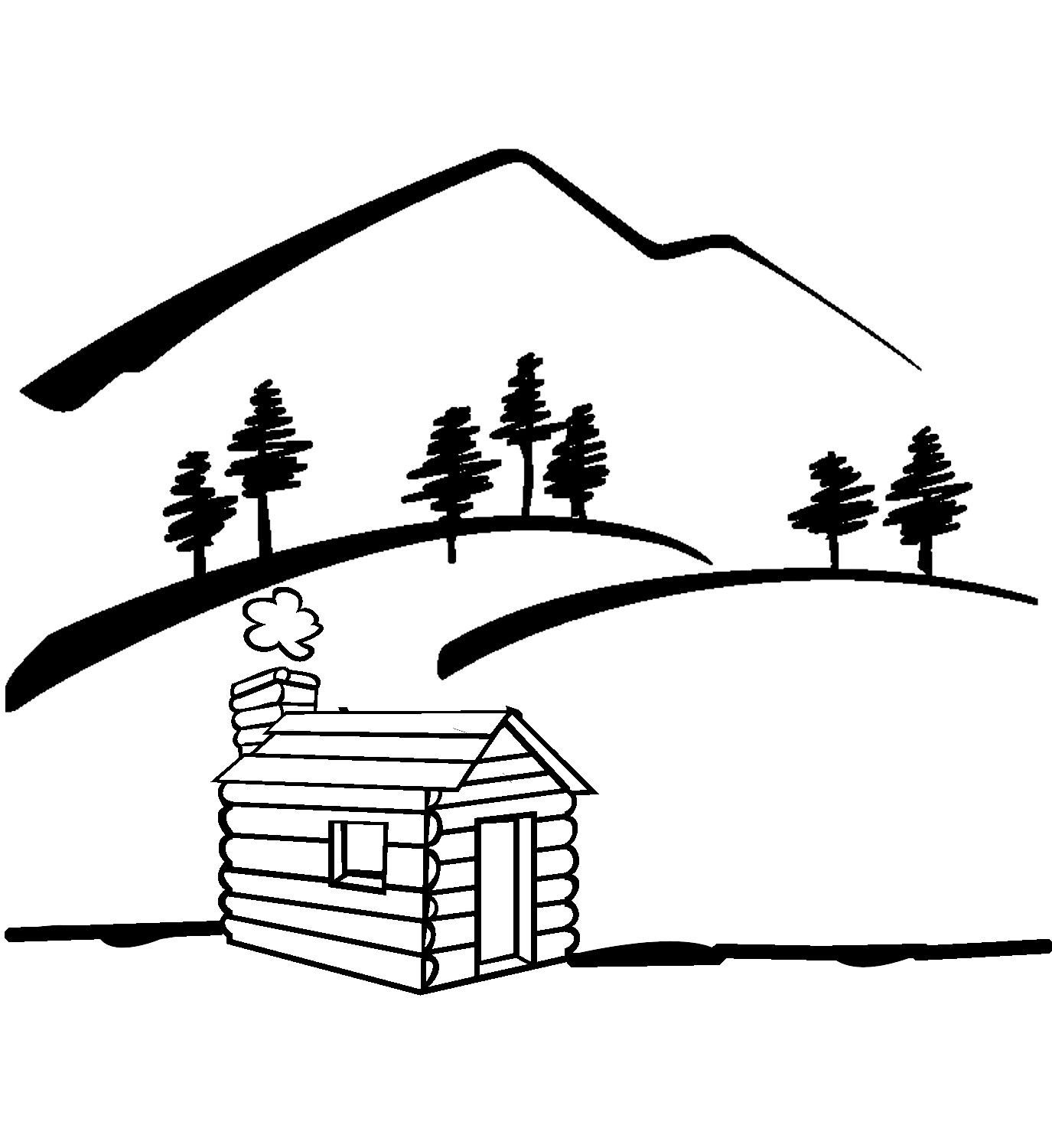 1375x1500 Mountain Clipart Black And White - Mountain Drawing Black And White