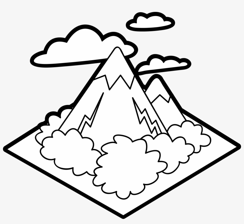 820x753 collection of mountains drawing for kids - Mountain Drawing Black And White