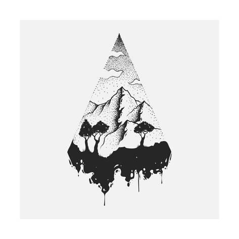 473x473 abstract the mountains hand draw posters - Mountain Drawing Black And White