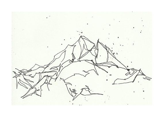 570x406 Mountain Line Art Free Download Clip Art - Mountain Drawing Clip Art