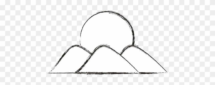 840x331 Mountain With Sun Drawing - Mountain Drawing Clip Art
