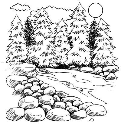 400x408 Mountain Drawing Outline - Mountain Drawing Outline