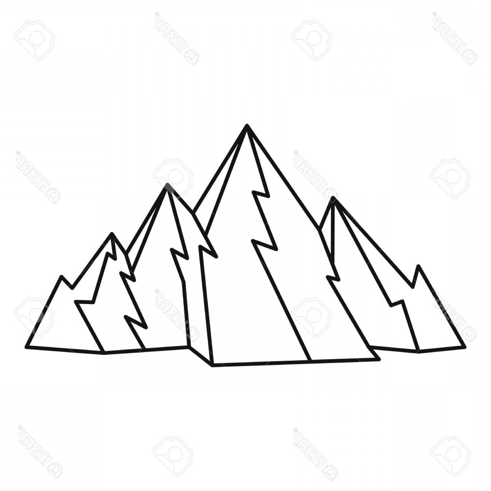 1560x1560 Vector Mountain Outline Sohadacouri - Mountain Drawing Outline