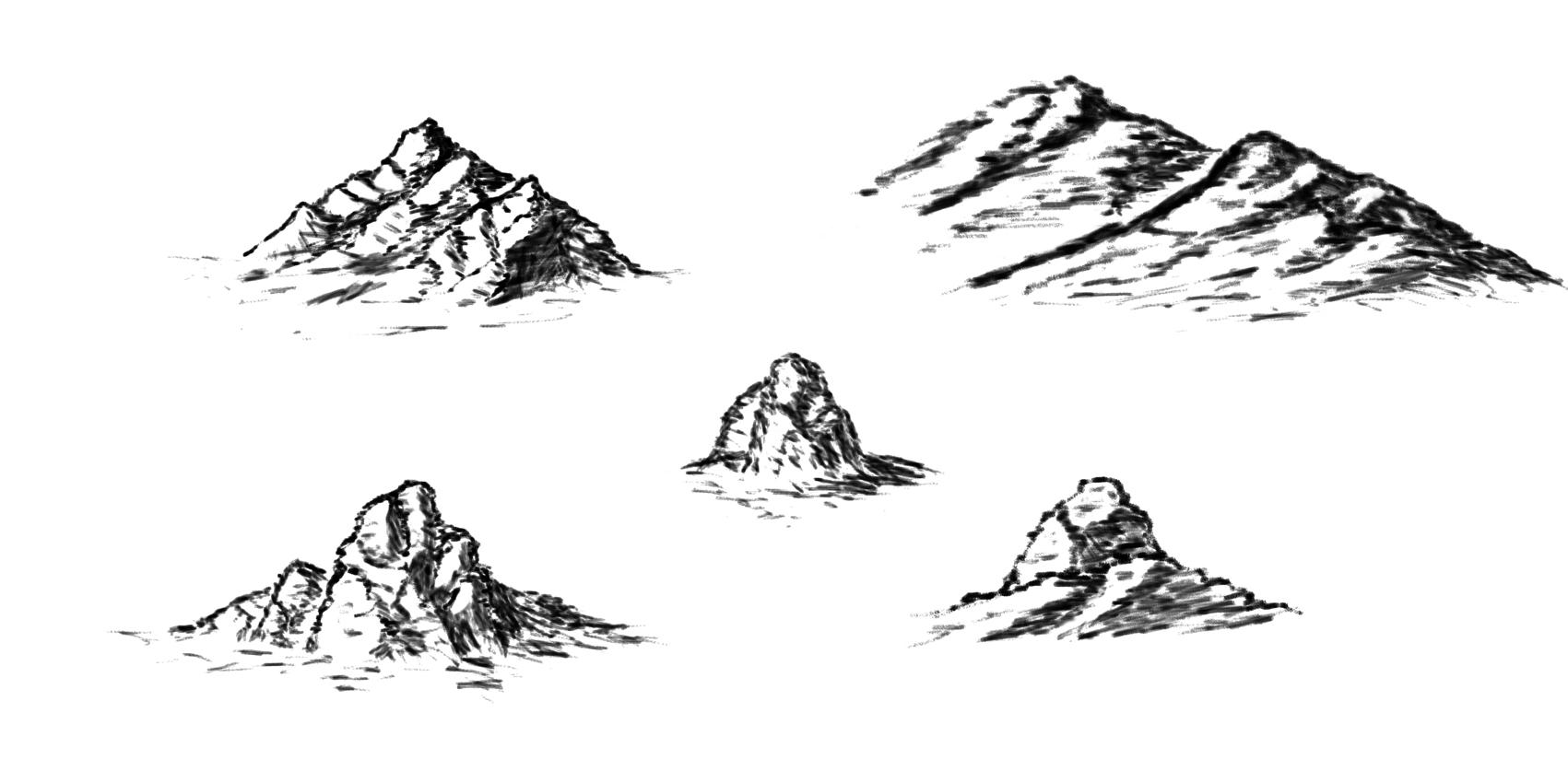 Mountain Drawing Outline at PaintingValley.com | Explore collection of ...