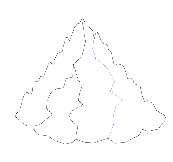 600x561 How To Create A Low Poly Art Mountain Illustration - Mountain Drawing Outline
