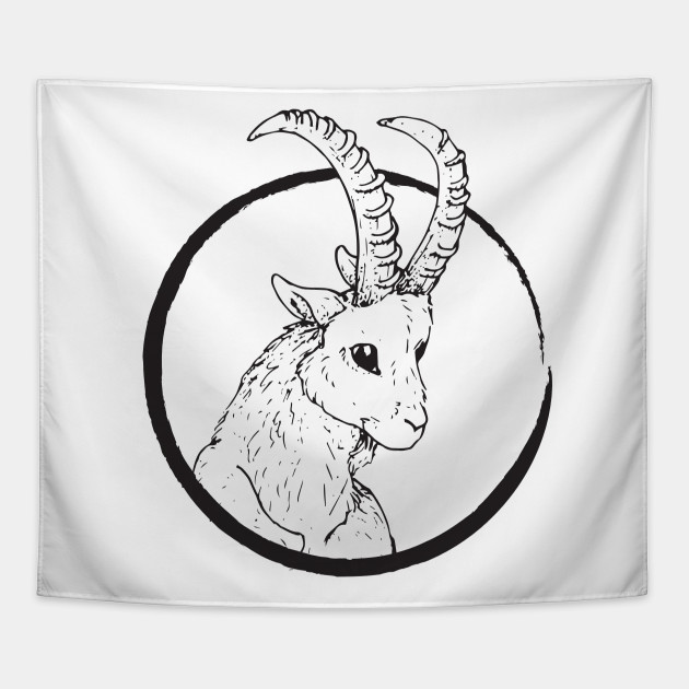 630x630 Pen Ink Goat Head - Mountain Goat Head Drawing