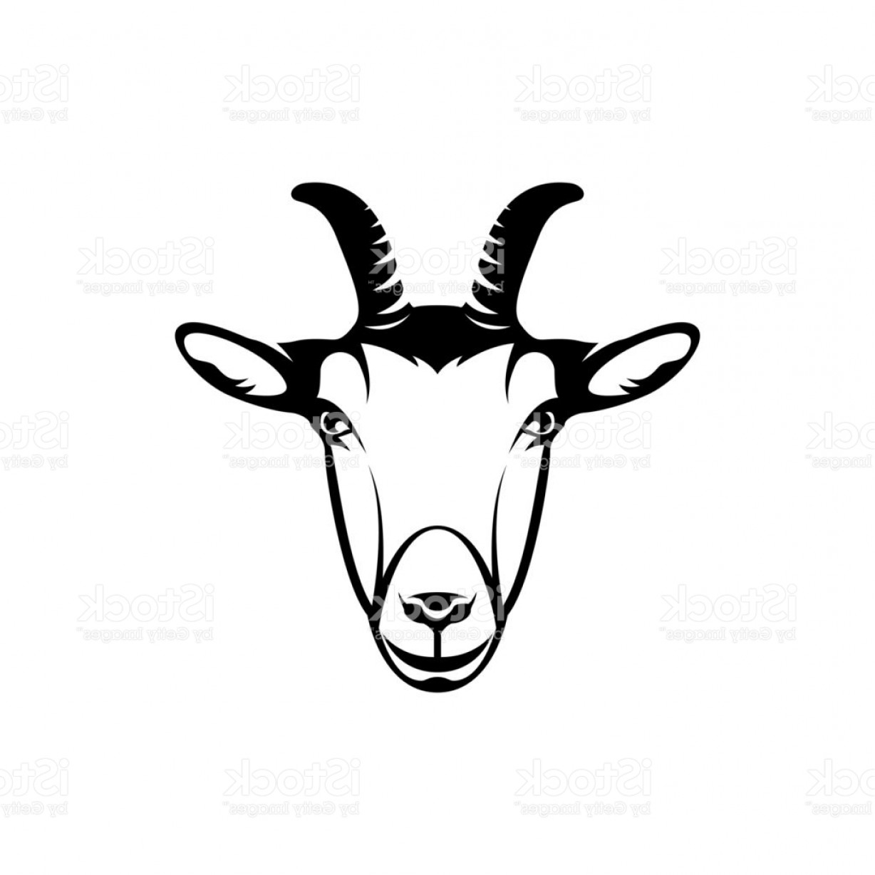 1228x1228 vector goat head face for retro hipster icons emblems badges - Mountain Goat Head Drawing